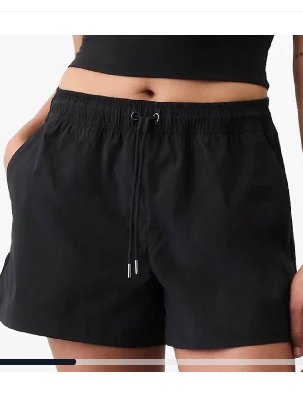 ATHLETA Black Midday Mid-Rise Athletic Shorts